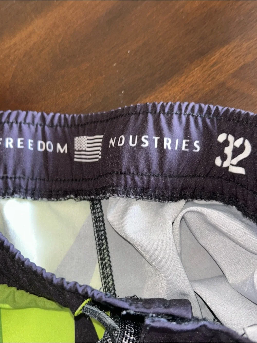 Freedom Industries Men’s Neon Green & Black Swim Board Shorts